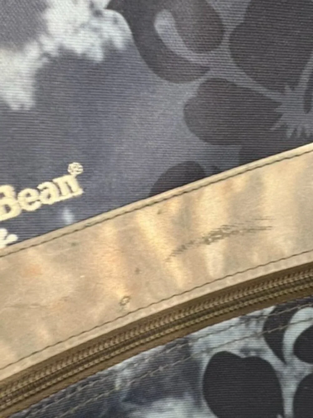 Vintage L.L. Bean Deluxe Book Pack Backpack Blue Floral Hibiscus Tie Dye 32L